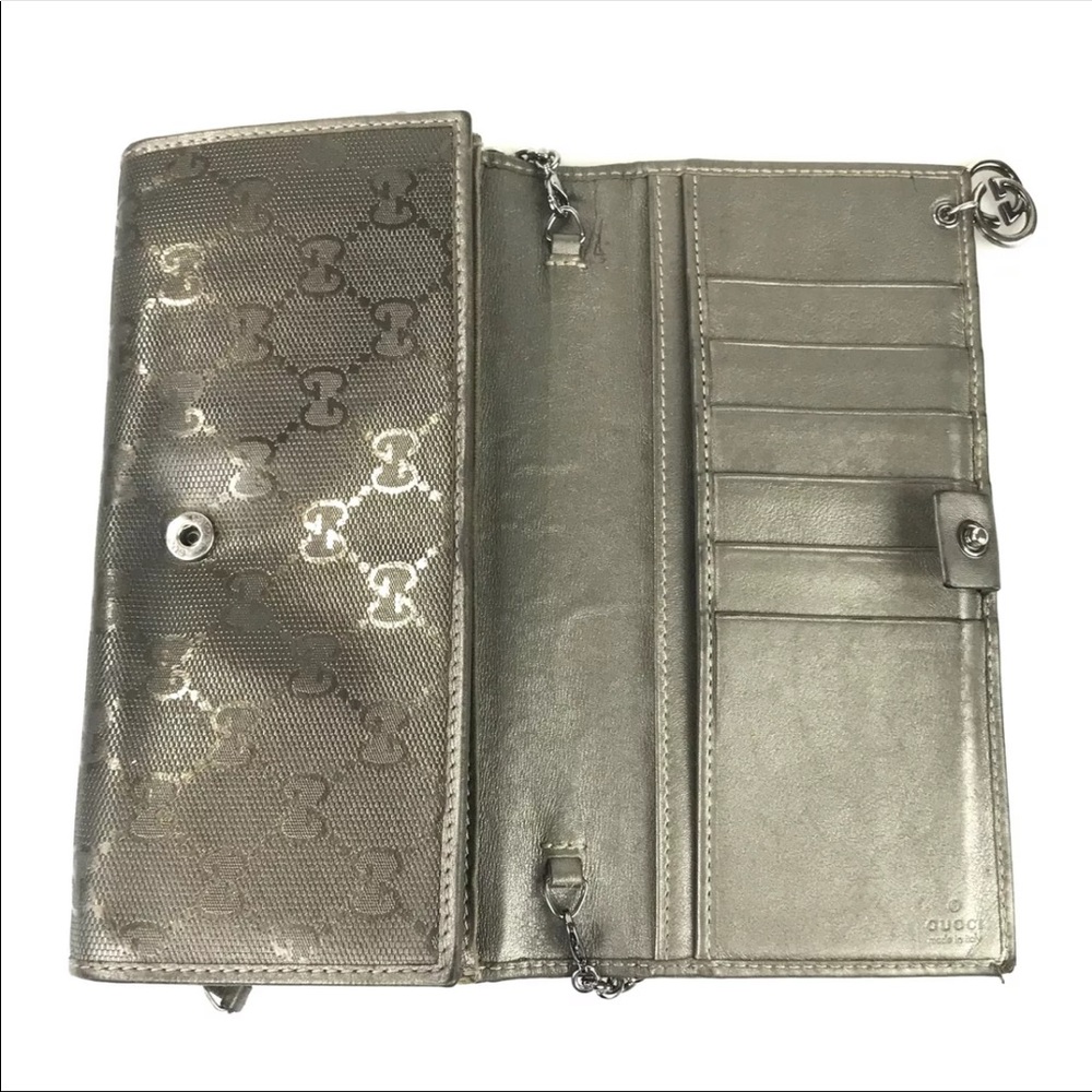 ❌SOLD❌ Gucci Dark Gray Wallet With Chain Strap! - Picture 6 of 13